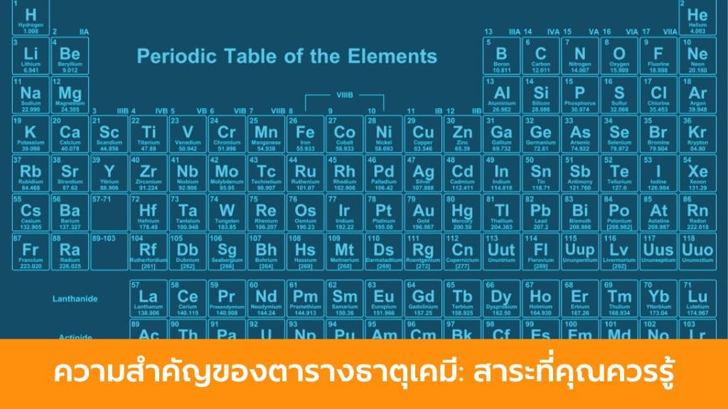 ความสำคัญของตารางธาตุเคมี: สาระที่คุณควรรู้